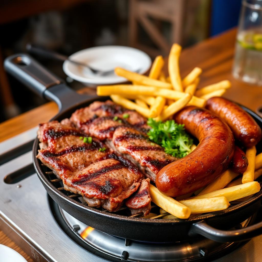 Picanha com linguiça e fritas